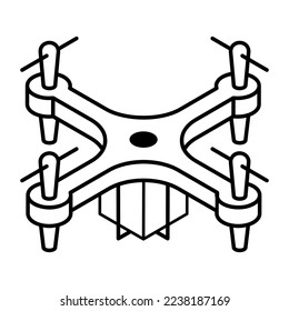 Drone delivery outline isometric icon design 