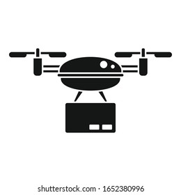 Drone delivery service icon. Simple illustration of drone delivery service vector icon for web design isolated on white background
