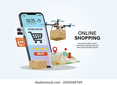 icône shopping en ligne art design Image vectorielle template