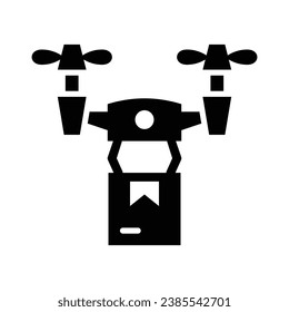 Drone Delivery Vector Glyph Icon For Personal And Commercial Use.
