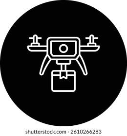Drone Delivery vector icon. Can be used for printing, mobile and web applications.
