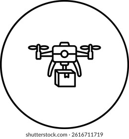 Drone Delivery vector icon. Can be used for printing, mobile and web applications.