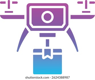 Icono de Vector de entrega de drones. Se puede utilizar para aplicaciones de impresión, móviles y de Web.
