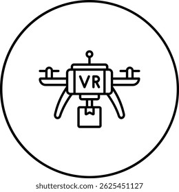 Ícone de vetor de Entrega de Drone. Pode ser usado para impressão, aplicativos móveis e da Web.