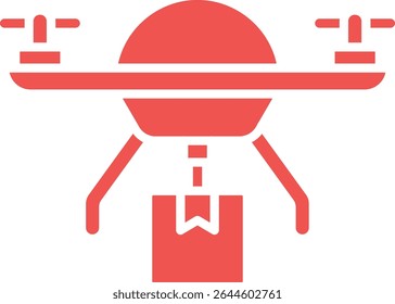 Vektorsymbol "Drone Delivery". Kann für Druck-, Mobil- und Web-Anwendungen verwendet werden.