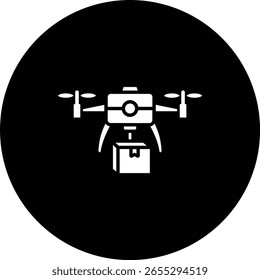 Icono de Vector de entrega de drones. Se puede utilizar para aplicaciones de impresión, móviles y de Web.