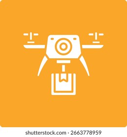 Ícone de vetor de Entrega de Drone. Pode ser usado para impressão, aplicativos móveis e da Web.