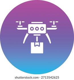 Icono de Vector de entrega de drones. Se puede utilizar para aplicaciones de impresión, móviles y de Web.