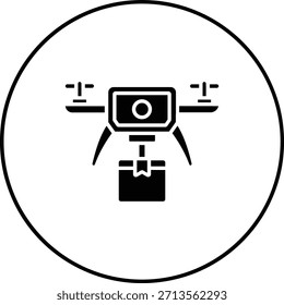 Drone Delivery vector icon. Can be used for printing, mobile and web applications.