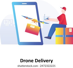 Drone Delivery,Vector Icon which can easily modify or edit