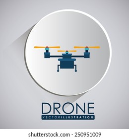 Drone design over gray background, vector illustration.