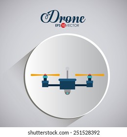 Drone design over white background, vector illustration.