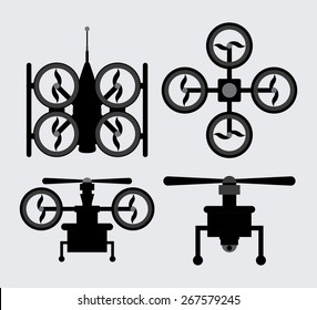 Drone design over white background, vector illustration