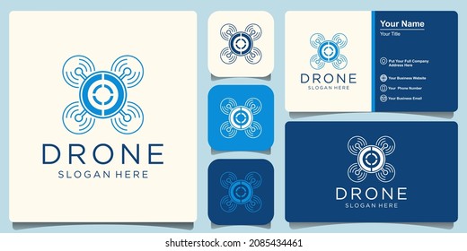 Diseño de drones relacionado con el logo de la compañía de servicios de drones.