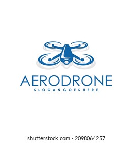 Diseño de drones relacionado con el logo de la compañía de servicios de drones. Diseño ilustrativo de drones