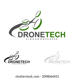 Diseño de drones relacionado con el logo de la compañía de servicios de drones. Diseño ilustrativo de drones