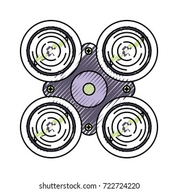 drone  doodle  vector illustration