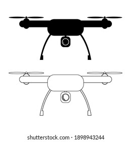 Drone Drawing Set, Vector Illustration