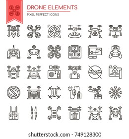 Drone Elements , Thin Line and Pixel Perfect Icons
