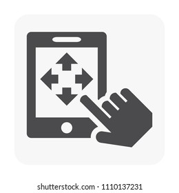 Drone and equipment icon on white.