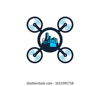 Drone Factory Icon Logo Design Element