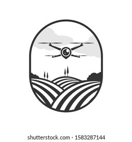 drone and farm logo, icon and vector