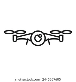 Icono de filmación de drones - Vector esquemático. Operador de filmación aeronáutica. Antena de control