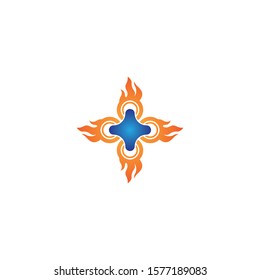 Drone fire logo template vector icon design