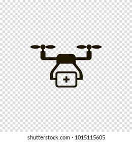 drone with first-aid kit vector icon