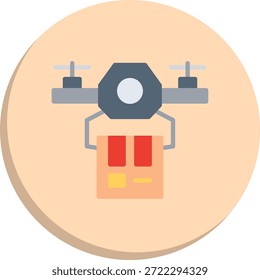 Icono de estilo de círculo plano de drone