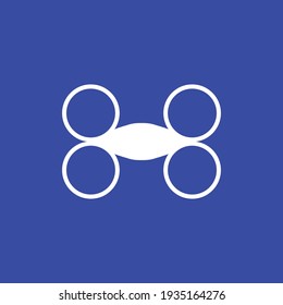 Drone flat icon. Fly symbol. Logo design element
