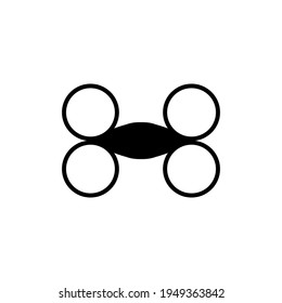 Drohnenflachsymbol. Einfaches Fliegentransporter-Symbol. Logo-Design-Element. T-Shirt-Druck. Vektorgrafik für Aufkleber.
