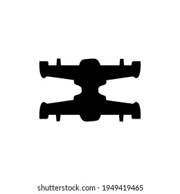 Drone flat icon. Simple style unmanned aerial vehicle symbol. Logo design element. T-shirt printing. Vector for sticker.