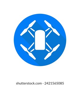 Drone flat style vector icon. Quadcopter illustration.