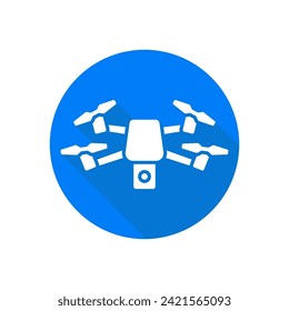 Drone flat style vector icon. Quadcopter illustration.