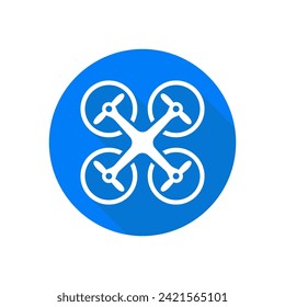 Drone flat style vector icon. Quadcopter illustration.