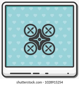 Drone flat vector icon.