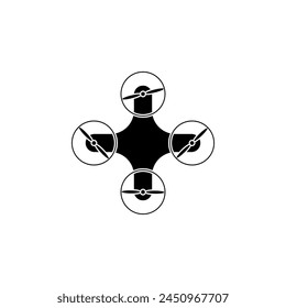 Drone flat vector icon. Simple solid symbol isolated on white background