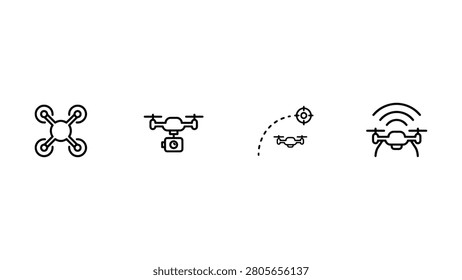 Drone Flight Path Icons Collection