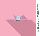 Drone fly airplane icon flat vector. Computer aerial. Video toy