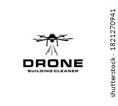 Drone Fly for Building Cleaner logo Design Vector