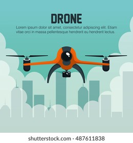 drone fly over city graphic