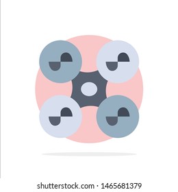 Drone, Fly, Quad copter, Technology Abstract Circle Background Flat color Icon. Vector Icon Template background