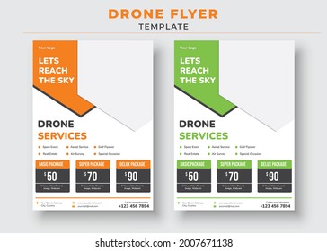 Drone Flyer Template, Lets Reach The Sky Drone Flyer, Drone Rent Flyer