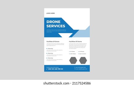 Drone Flyer Template, Most Advanced Drone Flyer, Drone Services, Drone Services Business Flyer, Cover, Poster, A4 Size