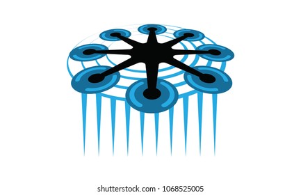 Drone Flying Logo