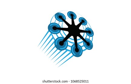 Drone Flying Logo