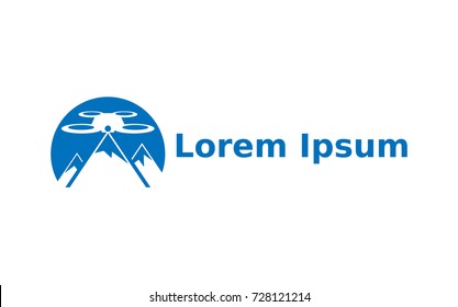 Drone flying over mountains, icon for aerial photography
