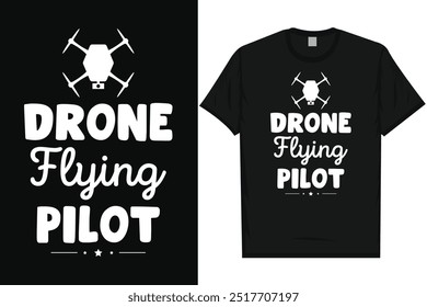 Drone fliegender Pilot Typografie T-Shirt Design