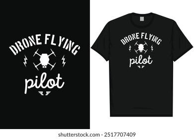 Drone fliegender Pilot Typografie T-Shirt Design